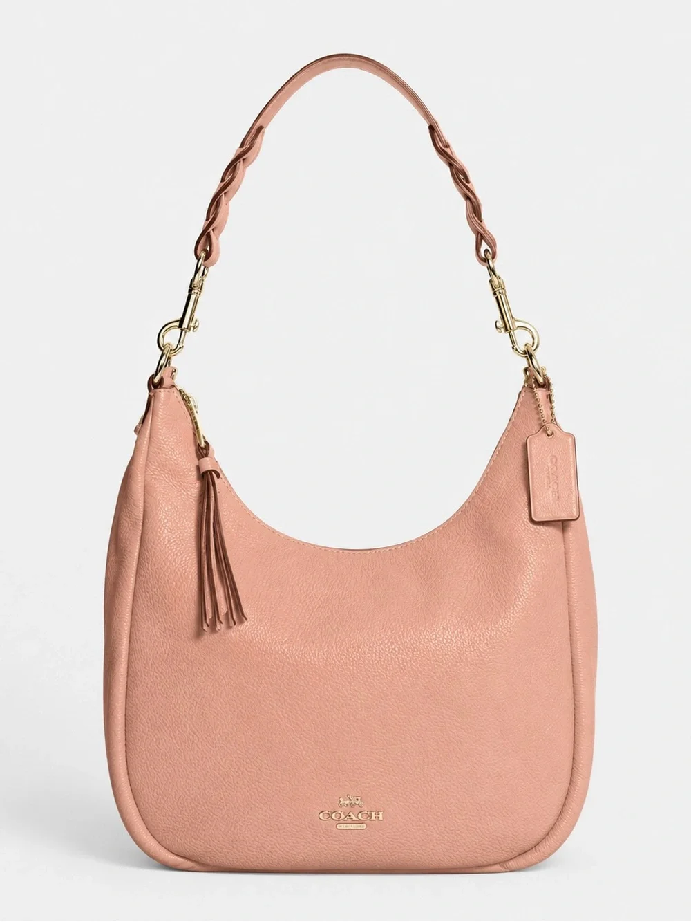 Coach Jules Hobo Bag in Faded Blush, with Pebbled Leather and Gold Hardware